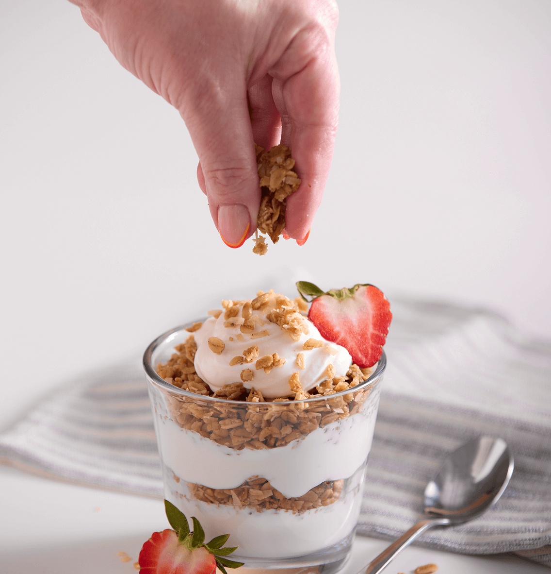 ABC granola yogurt bowl Dallas vegan single bag chocolate banana breakfast